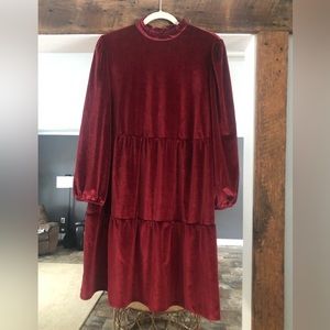 Ophelia Roe red wine colored velvet dress